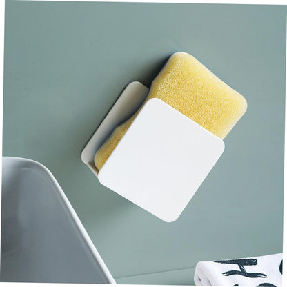 PRETYZOOM 2pcs Punch Wall-mounted Sponge Holder Kitchen Sink Storage Rack for Cleaning Cloths and Soap Draining Design for Organized Kitchen and Bathroom Use