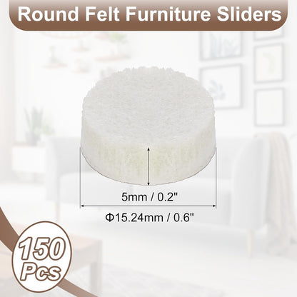 uxcell Furniture Pads, 50Pcs 1.25" - Round Self Adhesive Felt Furniture Pads, Floor Protectors for Furniture Feet Chairs Legs Hardwood Floors (Beige)