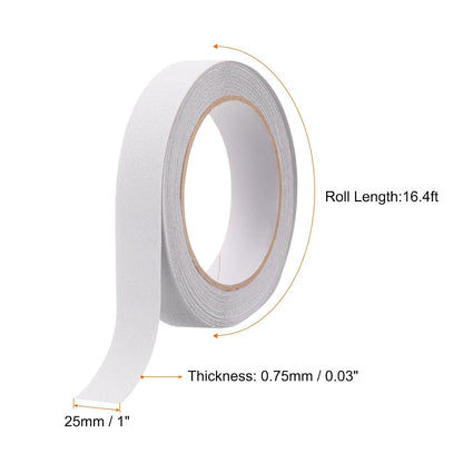 HARFINGTON Anti Slip Traction Tape 2" x 16.4ft Waterproof Non-Slip Grip Tape High Friction Weather Resistant Non Skid Stair Treads Tape for Indoor Outdoor Stair Steps, White