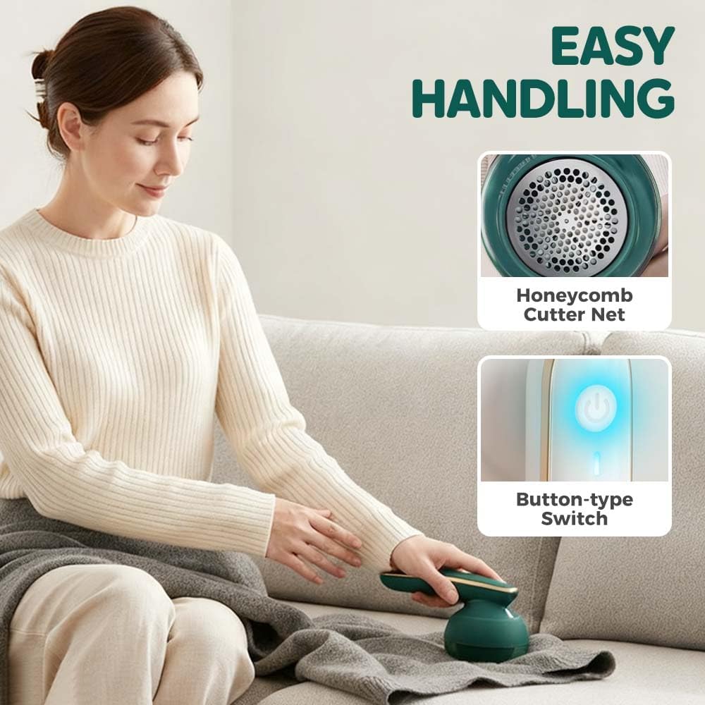 Rechargeable Fabric Shaver, 2025 New Electric Lint Remover, Multi-Functional Pill Remover for Clothes and Furniture, Portable Sweater Defuzzer for Home Use (Pink)