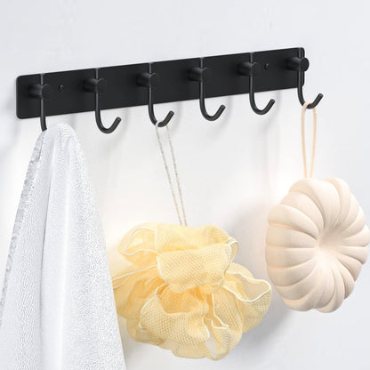 VAEHOLD Black Hat and Coat Wall Mount Rack - 3 Hooks for Robes, Bags, Keys, and Towels - Bathroom Towel Hanger Organizer (1 Pack)