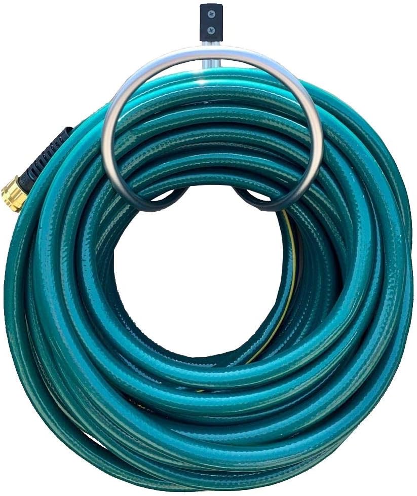 Hose Hanger Wall Mount, Holds 25 to 125 Feet of 3/4 Inch Hose, Garden Hose Hanger, Aluminum Hose Hook