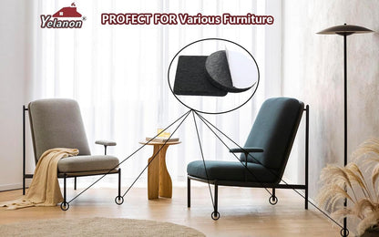 Yelanon Felt Furniture Pads -182 Pcs Premium Felt Pads for Chair Legs Furniture, Floor Protectors for Hardwood Floors, Black