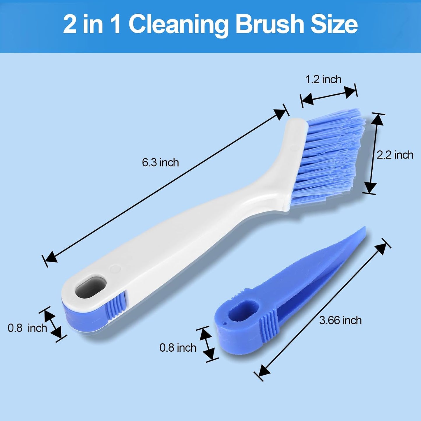 Asltw Small Scrub Brush Set, 6 pcs Cleaning Brush for Window Tracks, Grout, Corners and Crevices, Angled Bristles for Deep Cleaning, Multi Purpose Detail Brush for Kitchen and Bathroom (Silvery white)