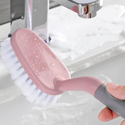 Tile Tub Scrubber Brush, Non Scratch Shower Scrubber Shower Cleaning Brush Long Handle Scrub Brush for Cleaning Bathtub Shower Bathroom, Pink