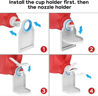 KMOUANTS Laundry Detergent Dispenser Cup Holder,Nozzle Upgraded Labor-Saving Switch Easily No More runny or Messy Laundry Detergent, Laundry Cup Holder and drip Tray Room Organization and Storage