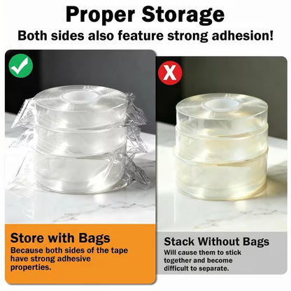 Transparent Super Strong Double-Sided Tape - Nano Adhesive, Removable and Washable, Suitable for Heavy-Duty Home Renovation, Walls, Carpets, Cards, Posters, Photos(9)
