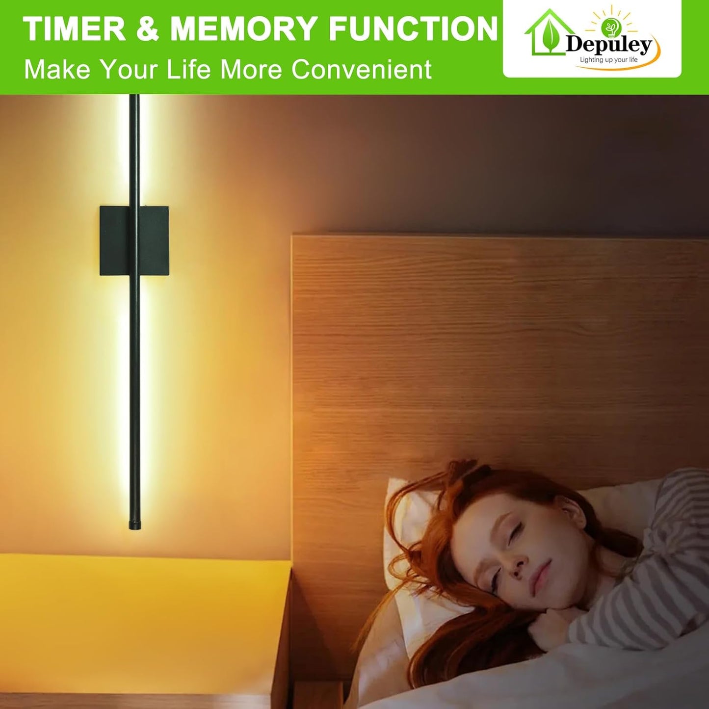 Depuley Battery Operated Wall Sconce: Set of 2 Wireless Wall Lights with 10000mAh Dimmable Bulbs and Remote for Bedroom - Rechargeable 15 Colors Gold Wall Lamp for Living Room Hallway