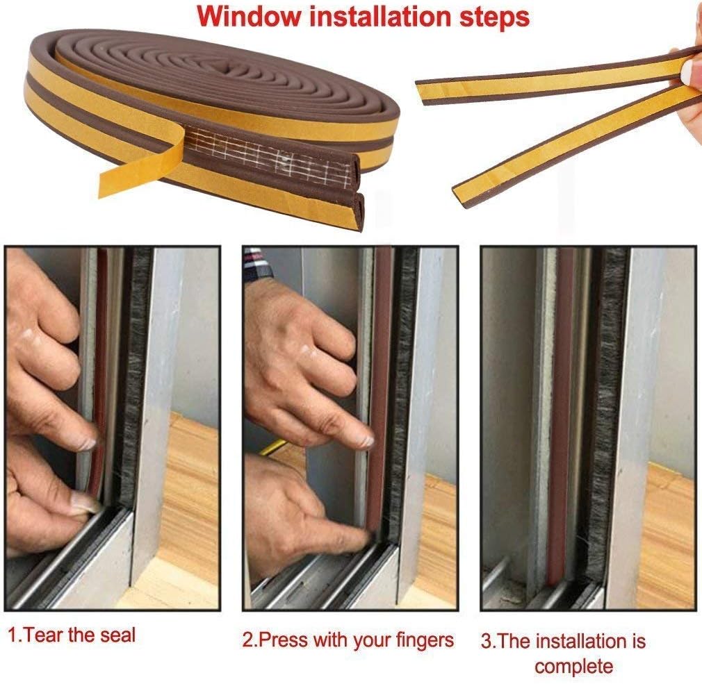 CloudBuyer Door Weather Stripping, Soundproof Insulation Seal Strip for Windows with Self-Adhesive Protection (White, 33Ft)