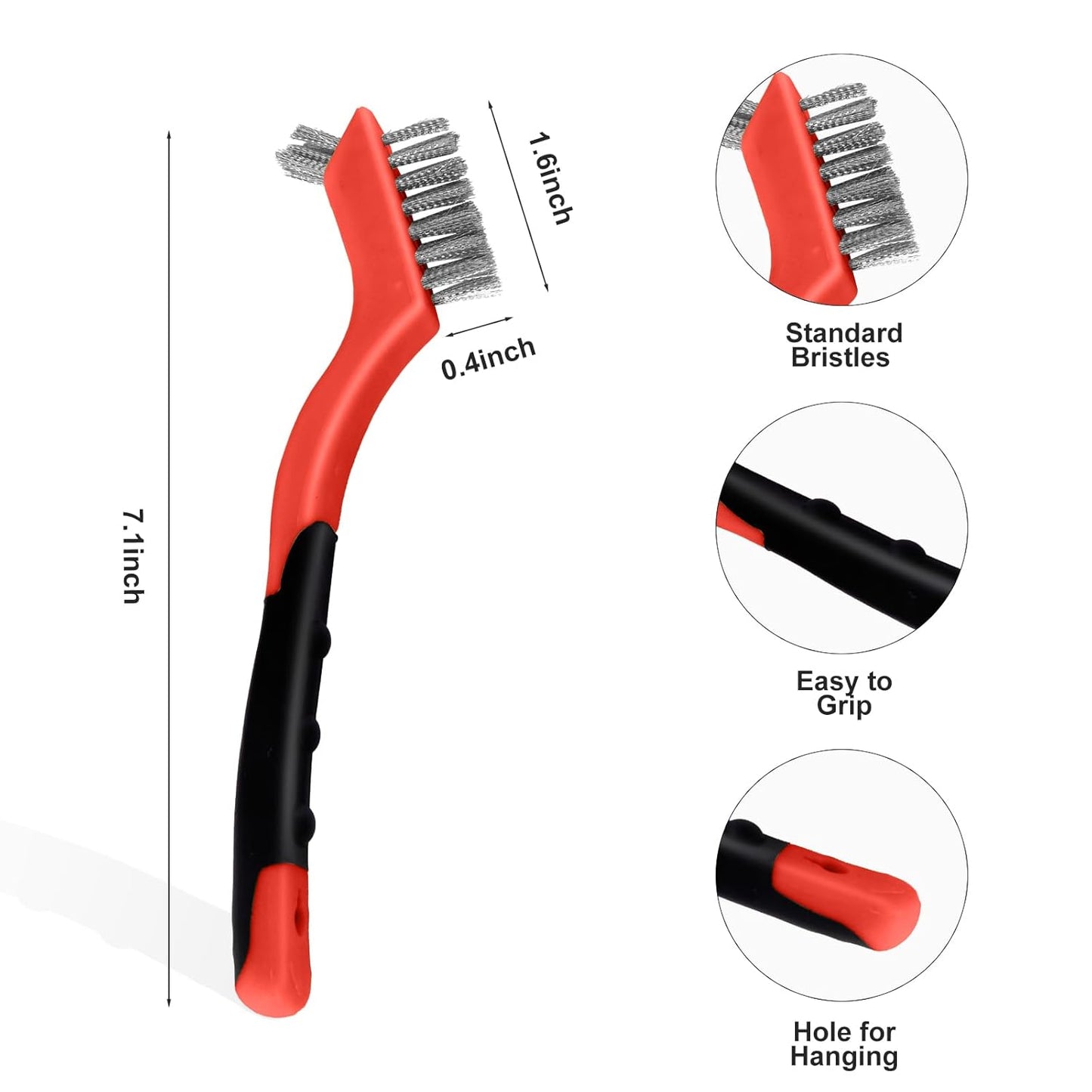 MAXMAN Small Cleaning Brush, Nylon Cleaning Brush 3-Pack, Hard Bristle Crevice Cleaning Brush, 7" Deep Clean Detailing Tools, Small Cleaning Brushes for Tight Spaces, Soft Nylon Bristles Brush, Pink