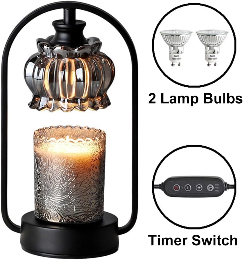 TOFUNTOY Candle Warmer Lamp, Electric Candle Warmer Light with Timer Dimmer Wax Melt Warmer for Bedroom Living Room Home Decor Birthday Christmas Gifts for Women Mom
