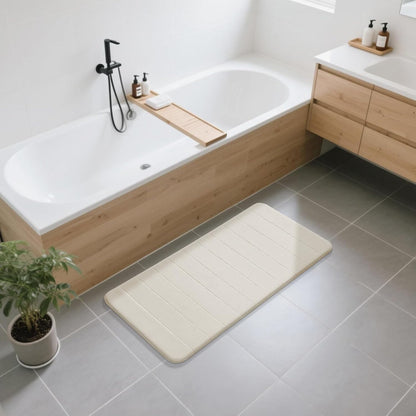 Yimobra Memory Foam Bath Mat, Super Soft Absorbent Bathroom Rug Non Slip, Quick Dry, Machine Washable Floor Carpet for Tub Shower, Home Decor Accessories, 24x17, Grey