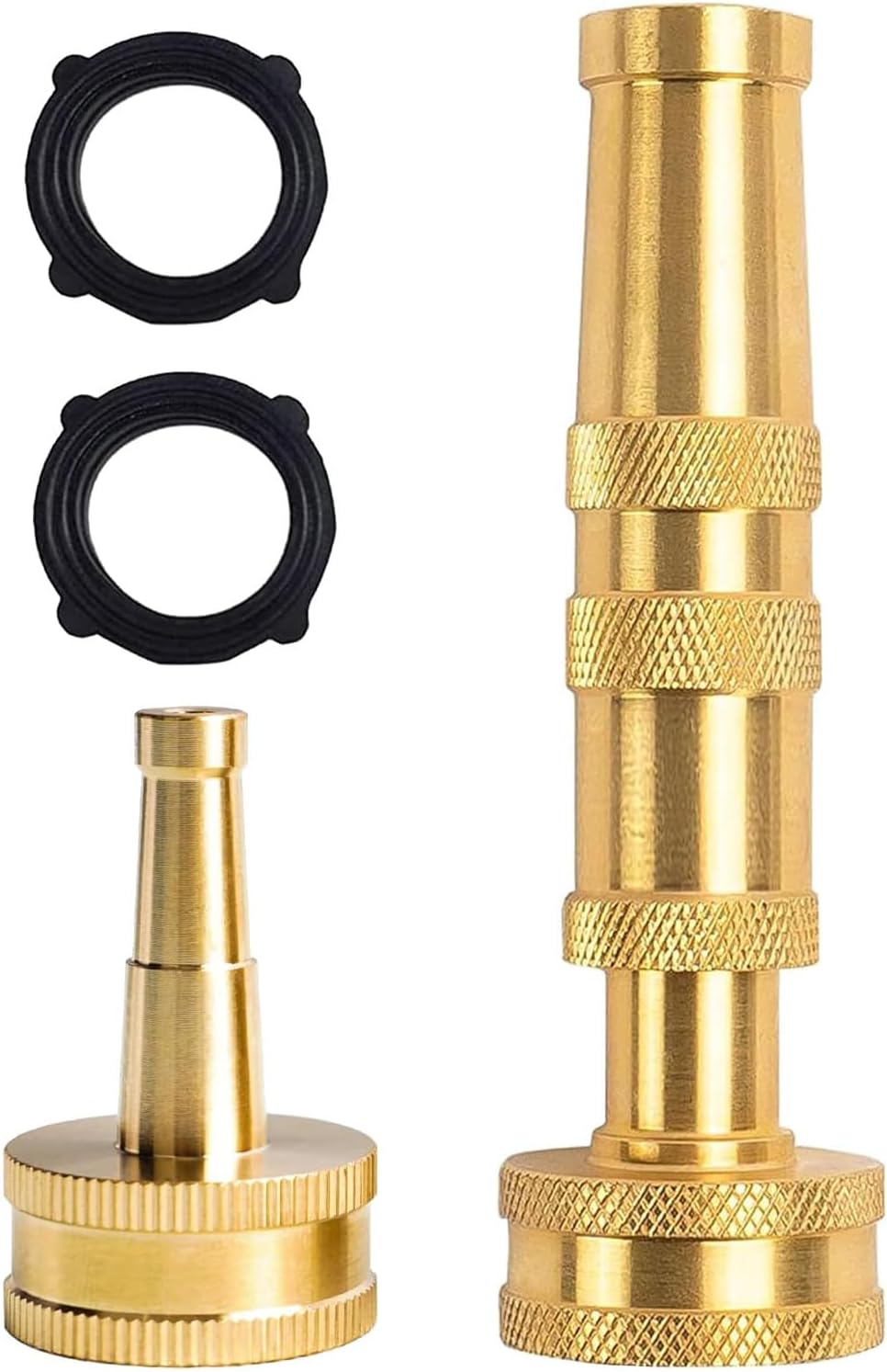 Garden Hose Nozzle, CM CUMIZON Solid Brass Heavy Duty Adjustable Twist Hose Nozzle, High Pressure Water Hose Sprayer Nozzle, 2 Pack | Heavy Duty, Adjustable Twist, High Pressure Water Sprayer