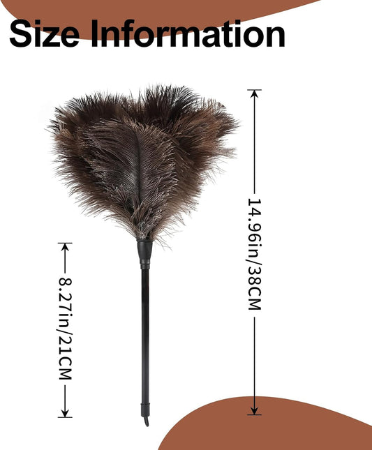 Extendable Cleaning Duster 94 Inch - Long Telescoping Ostrich Feather Dusters with Stainless Steel Extension Pole for High Ceiling Fan, High Ceilings,Roof Dusting