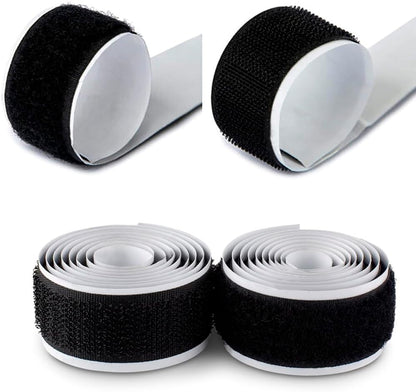 1 inch Black Hook and Loop Tape 1 Yd Self Adhesive Tape Sticky Back Heavy Duty Fastener Ideal for Window Fixing Net Carpets DIY Project Handmade Craft Home Office