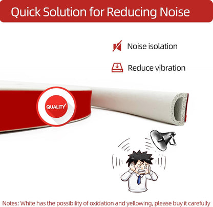 White Foam Rubber Seal Strip, Self-Adhesive D Shape EPDM Rubber Weather Stripping for RV, Boat, Auto, Truck, Marine, Garage Doors/Window and More, W:3/4"; H:3/8",L:13Ft