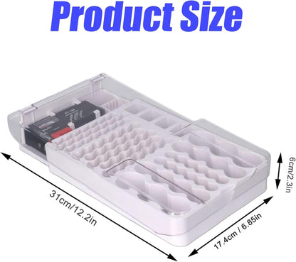 Battery Organizer Storage Case with Tester,Clear Lid Battery Storage Organizer,Holds 93 Batteries Battery Storage Box Battery Carrying Case（Batteries are Not Included）