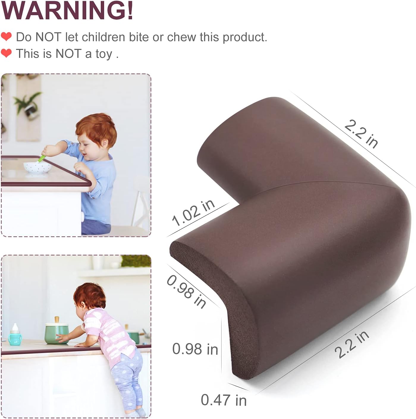 Baby Proofing Edge Corner Protectors, 20.5FT Furniture Table Bumper Guards | Soft thick rubber foam bumper, 18.1ft edge strips + 8 corner guards, 3M pre-taped for table, cabinet & wall sharp corners