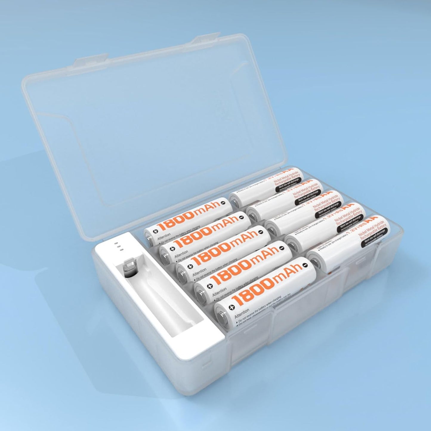 Battery Organizers Case for Double/Trible a Batteries Storage Box with Tester Function, Large Capacity Clear Storage Box Battery Case