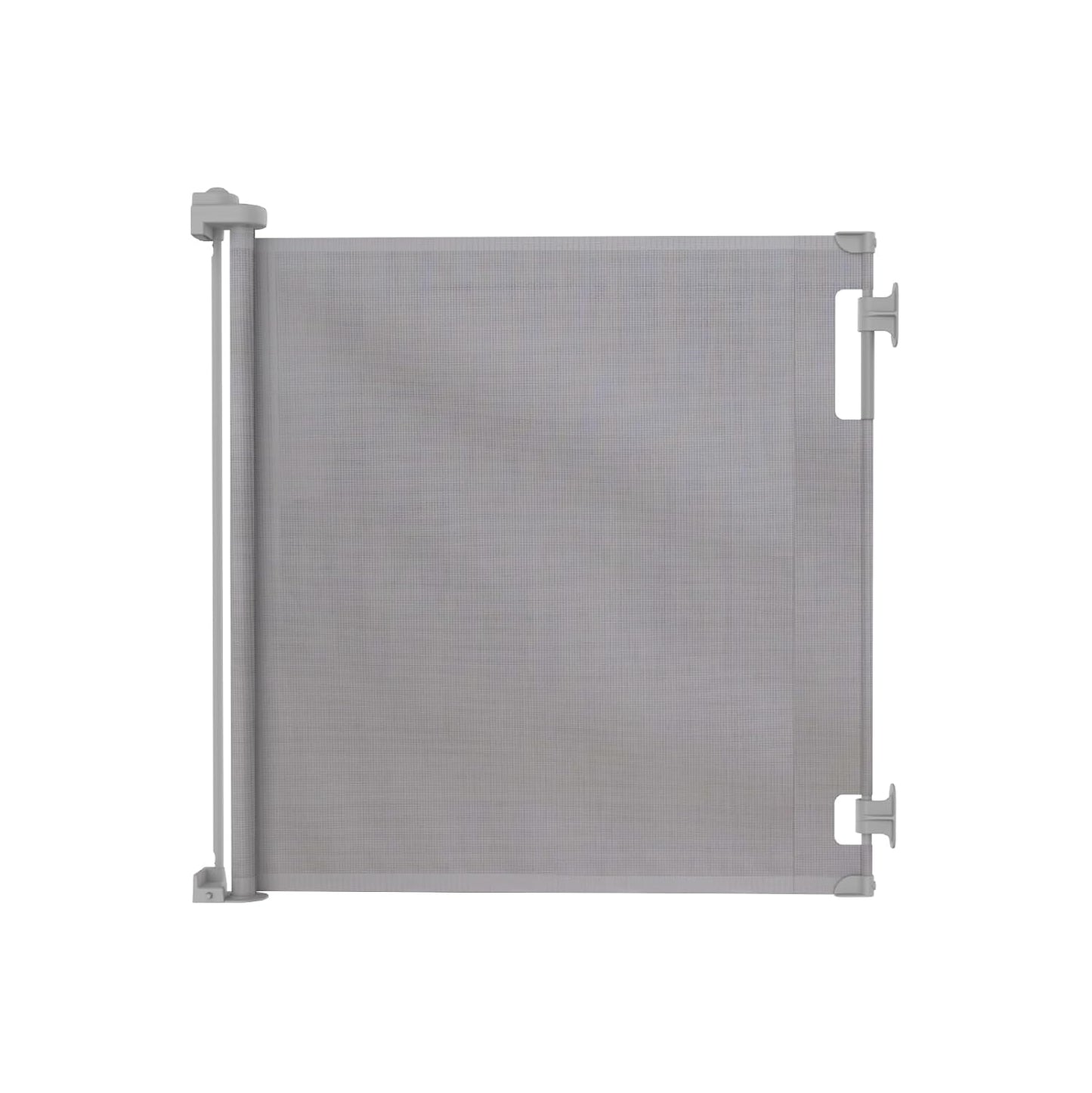 Retractable Baby Gate Perma Child Safety 33" Tall x 55” Wide, Mesh, for Stairs, Doorways, Dogs, Pets, Indoor, Outdoor, One-Handed Operation, Locking, Easy Install, Hardware Mount, White