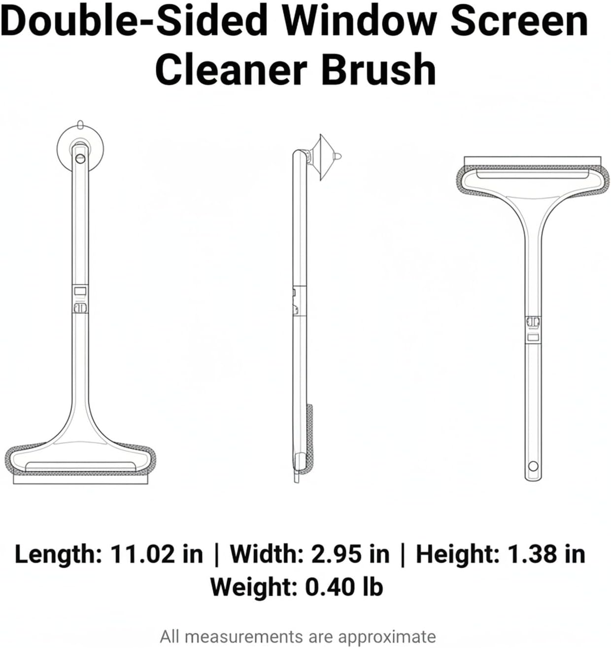 Versatile Double-Sided Screen & Glass Cleaning Brush, Multipurpose Mesh Tool for Fixed Windows, Durable PP Plastic