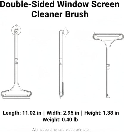 Versatile Double-Sided Screen & Glass Cleaning Brush, Multipurpose Mesh Tool for Fixed Windows, Durable PP Plastic