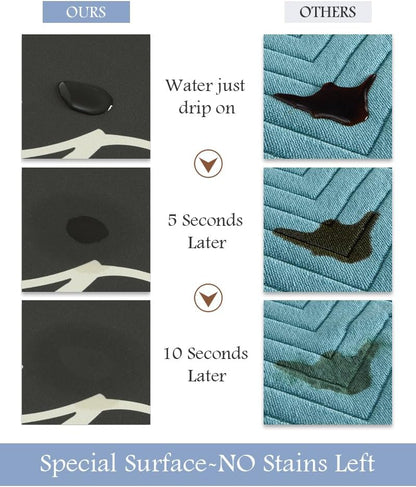 MontVoo-Bath Mat-Bathroom Mat Rug Non Slip Super Absorbent Stain Resistant Quick Dry Thin Bath Rug-Bath Mats for Bathroom Floor Bathtub Vanity-Bathmat Bath Rug Easy Care-17"x27" Grey
