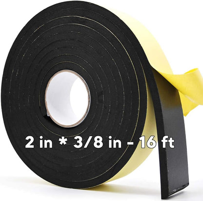 Neoprene Weather Stripping -2" W x 1/8" T- Self Adhesive Foam Rubber Seal Strip Tape for Sliding Door Window Insulation