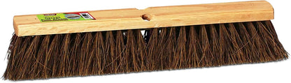 Push Broom Indoor and Outdoor Floor Sweep Use, 18 Inch, Heavy Duty Hardwood Block, Palmyra Bristles Scrub Brush, Cleaning Broom for Patio Garage, Deck, Or Home Use