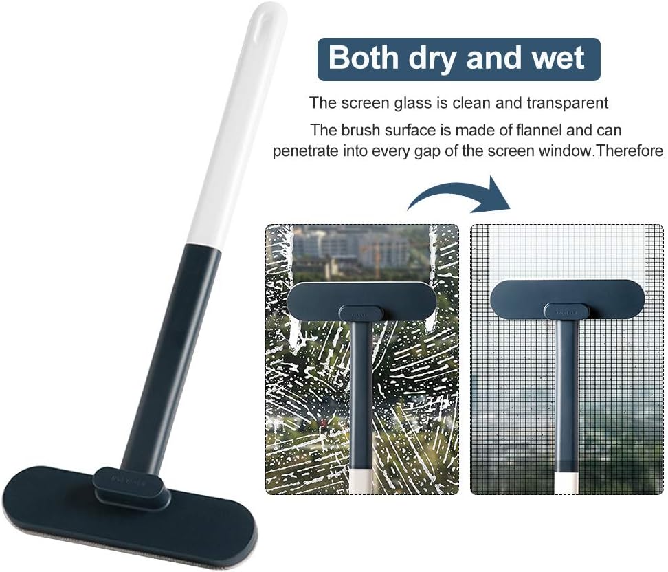 Window Screen Cleaner Brush,Mesh Screen Lint Brush,Window Screen Cleaning Brush Washing Equipment, Multifunctional Cleaning Brush(Blue)