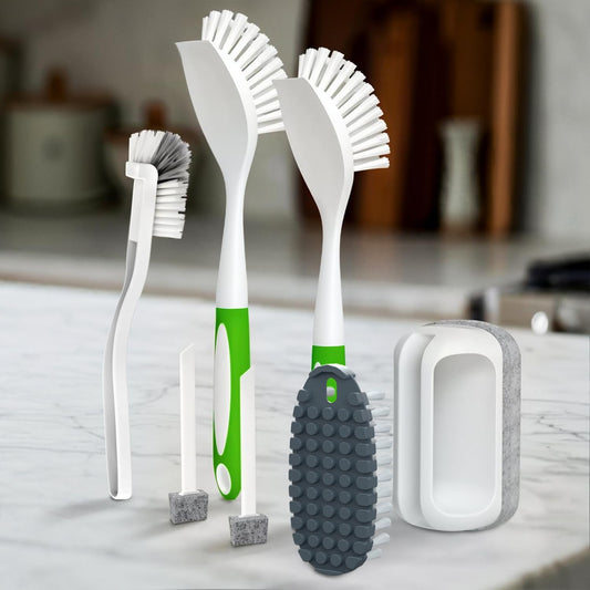 7 Pack Kitchen Scrub Brushes for Cleaning, Dish Cleaning Brush, Cleaning Brushes for Household use for Cleaning for Dish, Pot, Pan, Kitchen Sink,Green