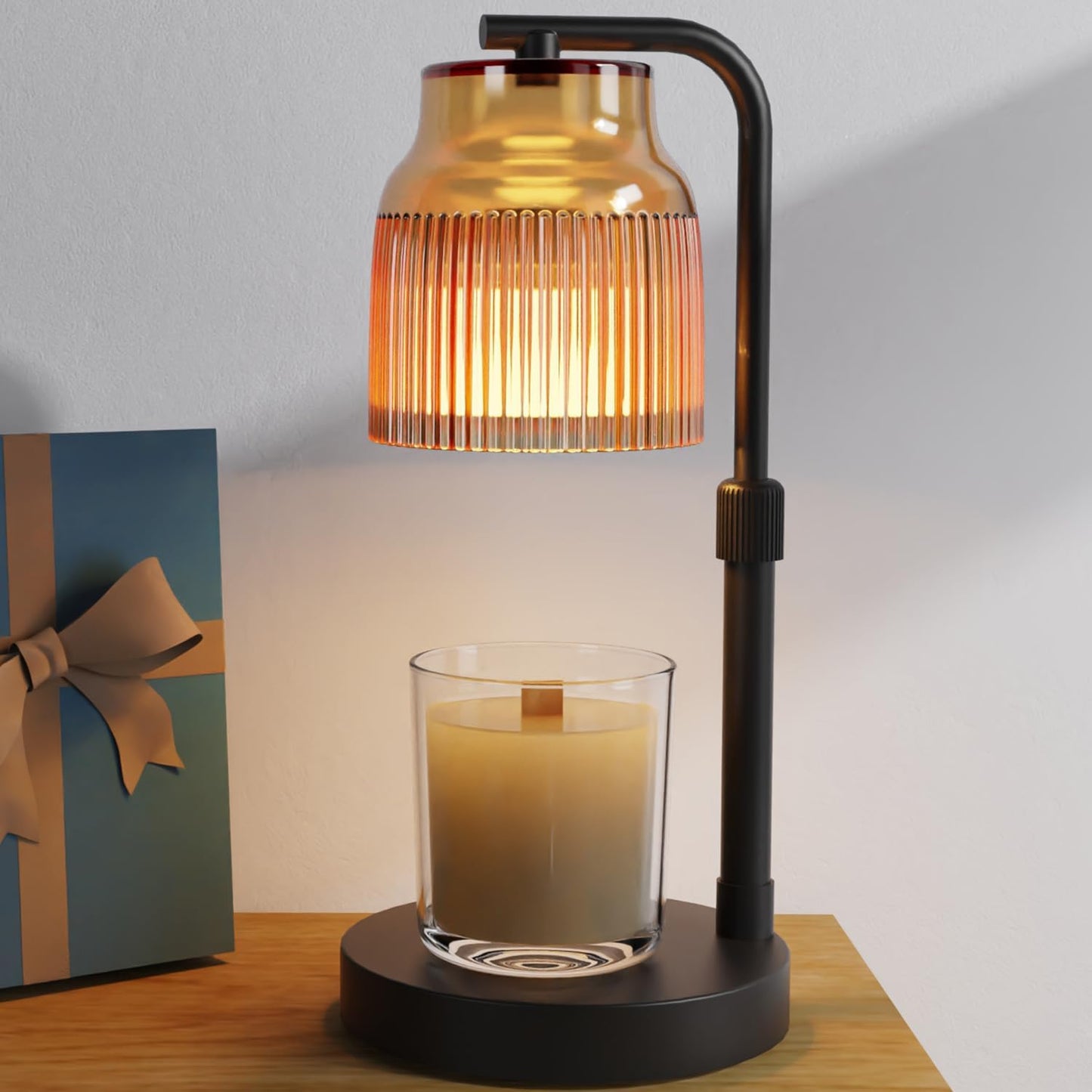 Candle Warmer Lamp with Timer Dimmer,Adjustable Height with 2 Bulbs,Birthday Gifts for Women,for Jar Candles Home Decor,Gold