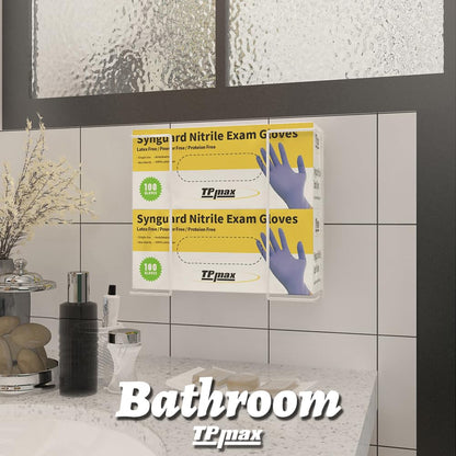 TPmax L Size Gloves Box Holder Glovesbox Wire Rack Dispenser for Gloves,Tissues Paper Towels Organizer - Mounting Accessories Included - Holds 1 Box - Perfect for Lab, Food Service and Home
