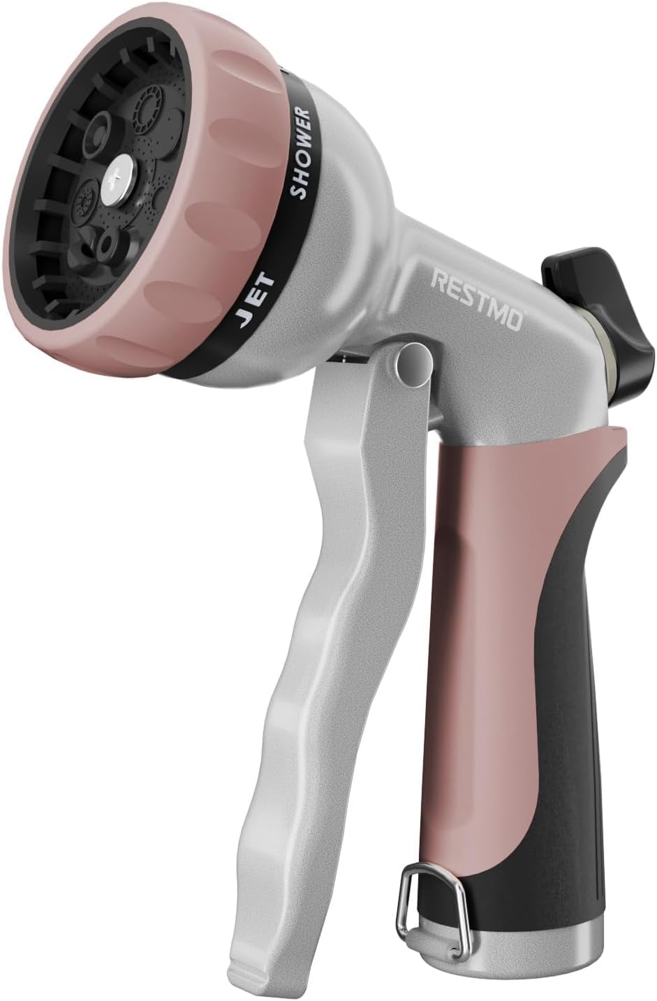 RESTMO Garden Hose Nozzle, Heavy Duty Metal Water Hose Nozzle with 7 Adjustable Spray Patterns, High Pressure Hand Sprayer with Flow Control for Watering Plants & Lawns, Washing Cars & Pets