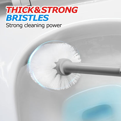 FORASTO 2Pack 2 in 1 Toilet Brush and Plunger Set, Extended Handle Plunger,Toilet Bowl Brush Plunger Set,Bathroom Cleaning Tools,Toilet Brush Plunger Combo,Cleaning Brush,Cleaning Supplies