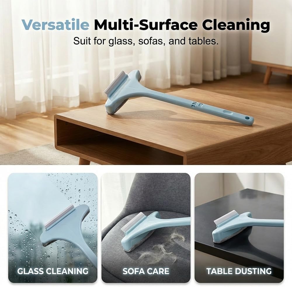 Window Screen Cleaning Brush, 2026 Upgraded 2 in 1 Mesh Cleaner Brush, Window Screen Cleaner Tool with Squeegee, Multifunctional Screen Brush, Double Sided Wet & Dry Dual Use