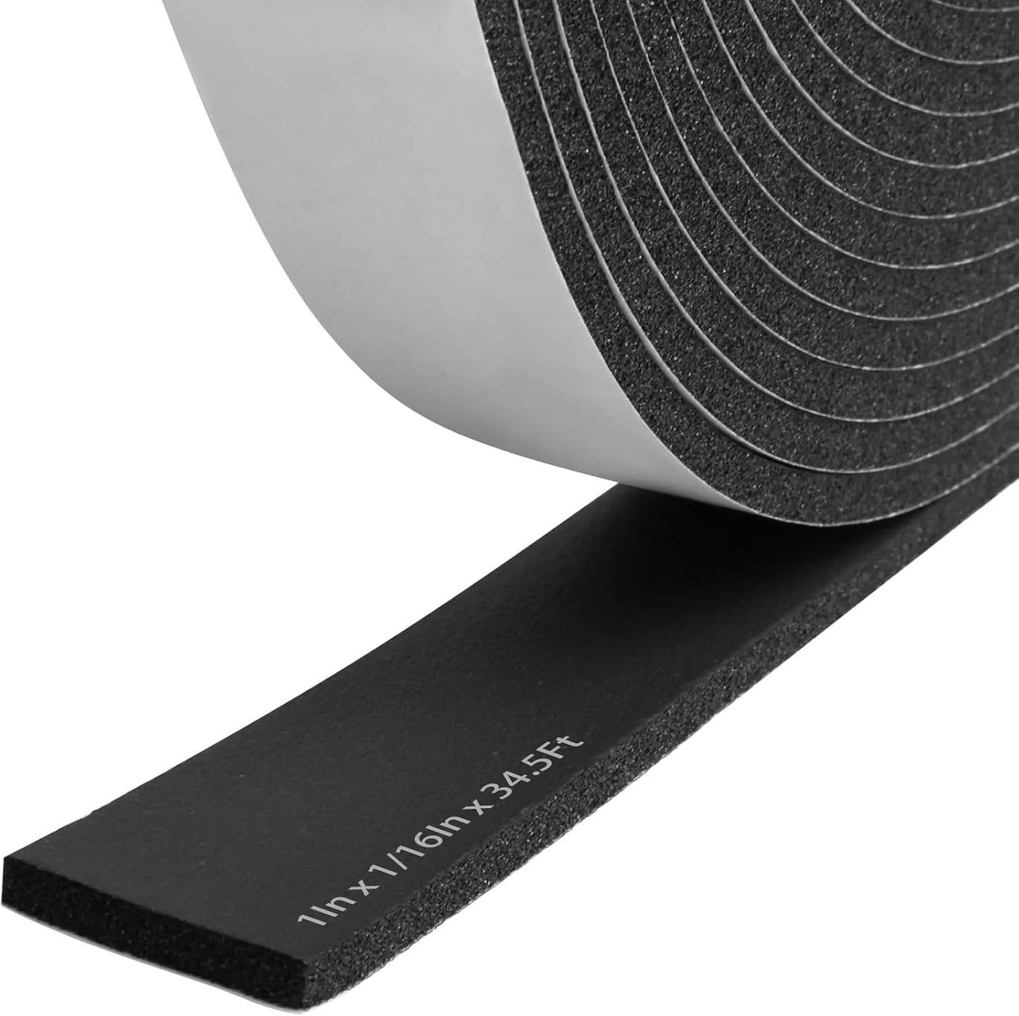 Storystore Weather Stripping Door Seal Strip, 1/2In x 1/4In x 16.5FT Self Adhesive Foam Tape for Door Window Insulation Soundproofing Weatherstrip, High Density Foam Seal for Doors Windows Furniture