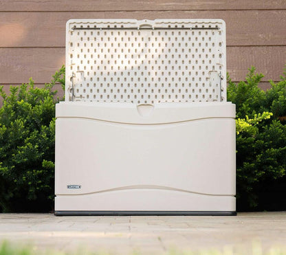 LIFETIME 60012 Extra Large Deck Box, 130 Gallon, Desert Sand/Brown