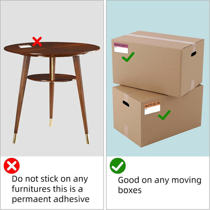 Moving Labels, Pacific Mailer 800Pcs 2 x 3 Inch Home Moving Stickers for Bedroom House Bathroom Packing Label for Moving Boxes Color Coded Fragile Stickers Printed Color