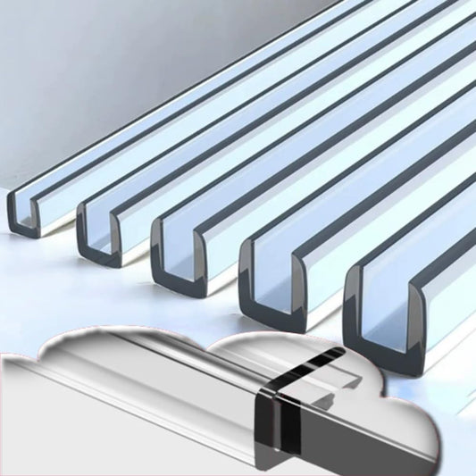 Clear Glass Guards PVC Edge Protector U-Shape Edge Gasket 16.4ft, Flexible Edge Covers Strip U Channel Protector Bumper, Glass Edge Guards For Sharp Furniture & Table Edges, Transparent(Wide 1(Wide 0.