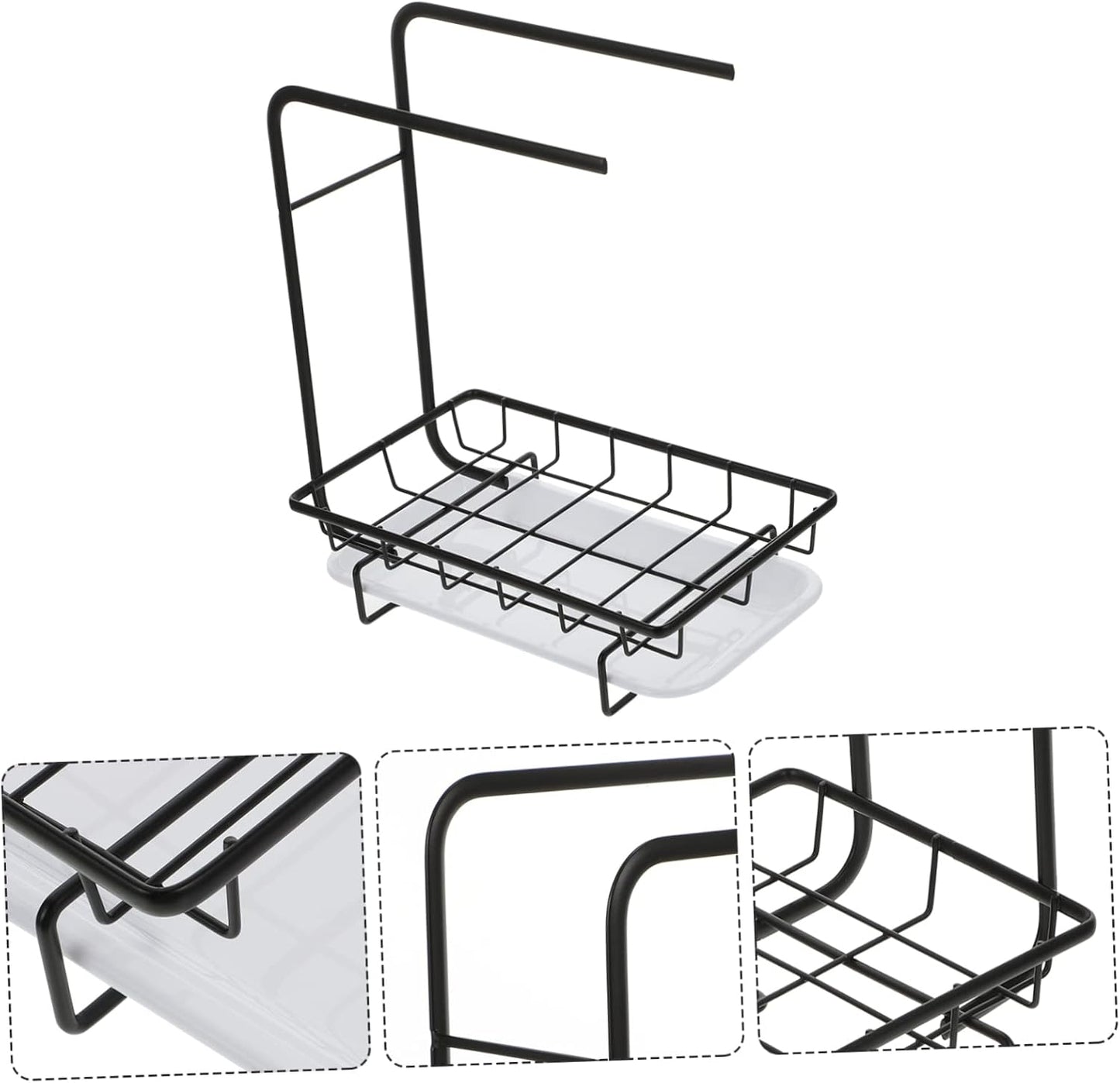 SHOWERORO 1pc Kitchen Sponge Rack Dual Purpose Desktop and Wall Mounted Design for Dishcloths and Cleaning Brushes Premium and Keeps Rags Dry and Organized