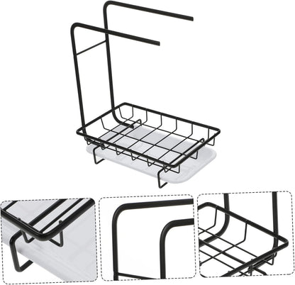 SHOWERORO 1pc Kitchen Sponge Rack Dual Purpose Desktop and Wall Mounted Design for Dishcloths and Cleaning Brushes Premium and Keeps Rags Dry and Organized
