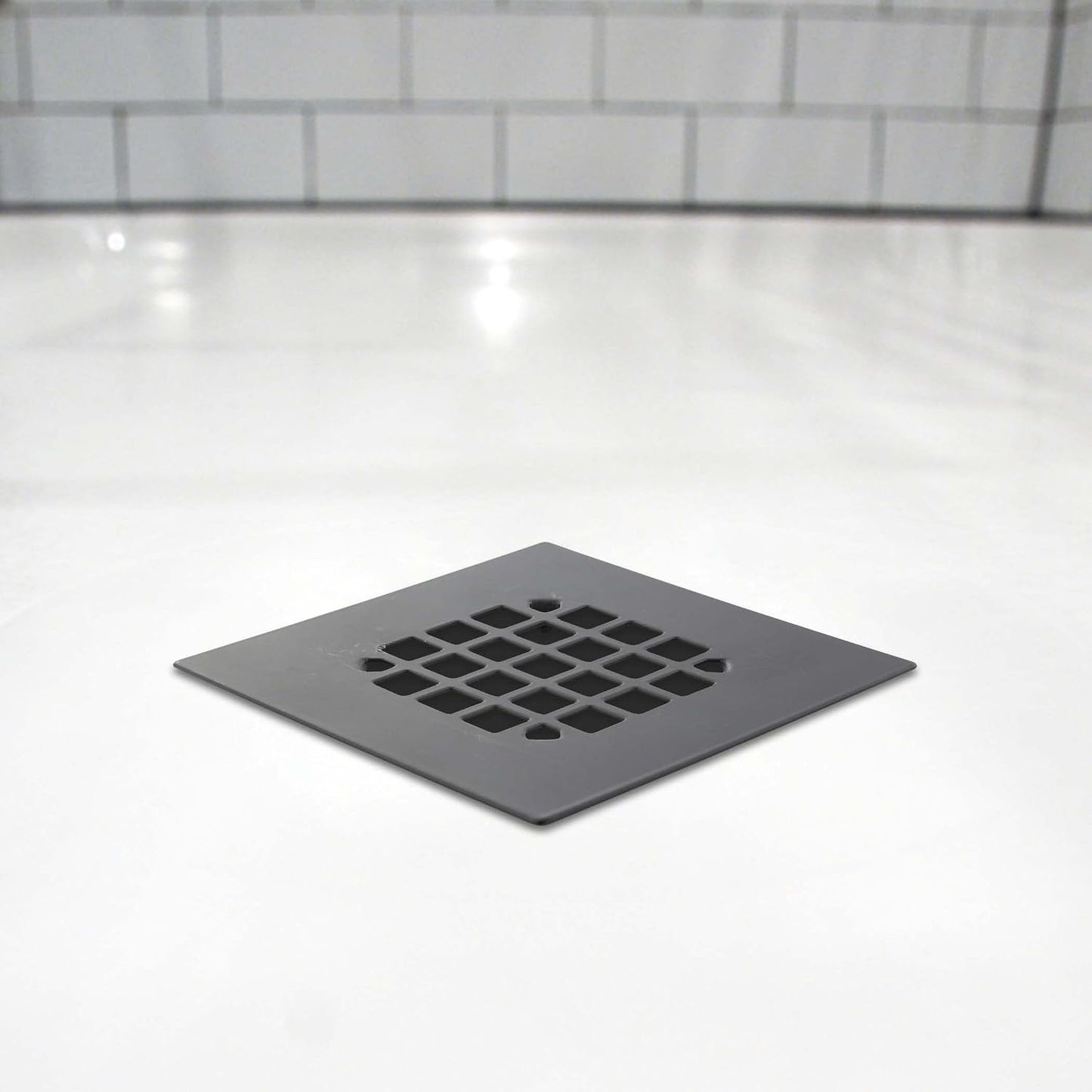 Danco Snap-in Shower Drain Cover with in-Drain Hair Catcher, 4-1/4" Round, White Strainer, (10533)