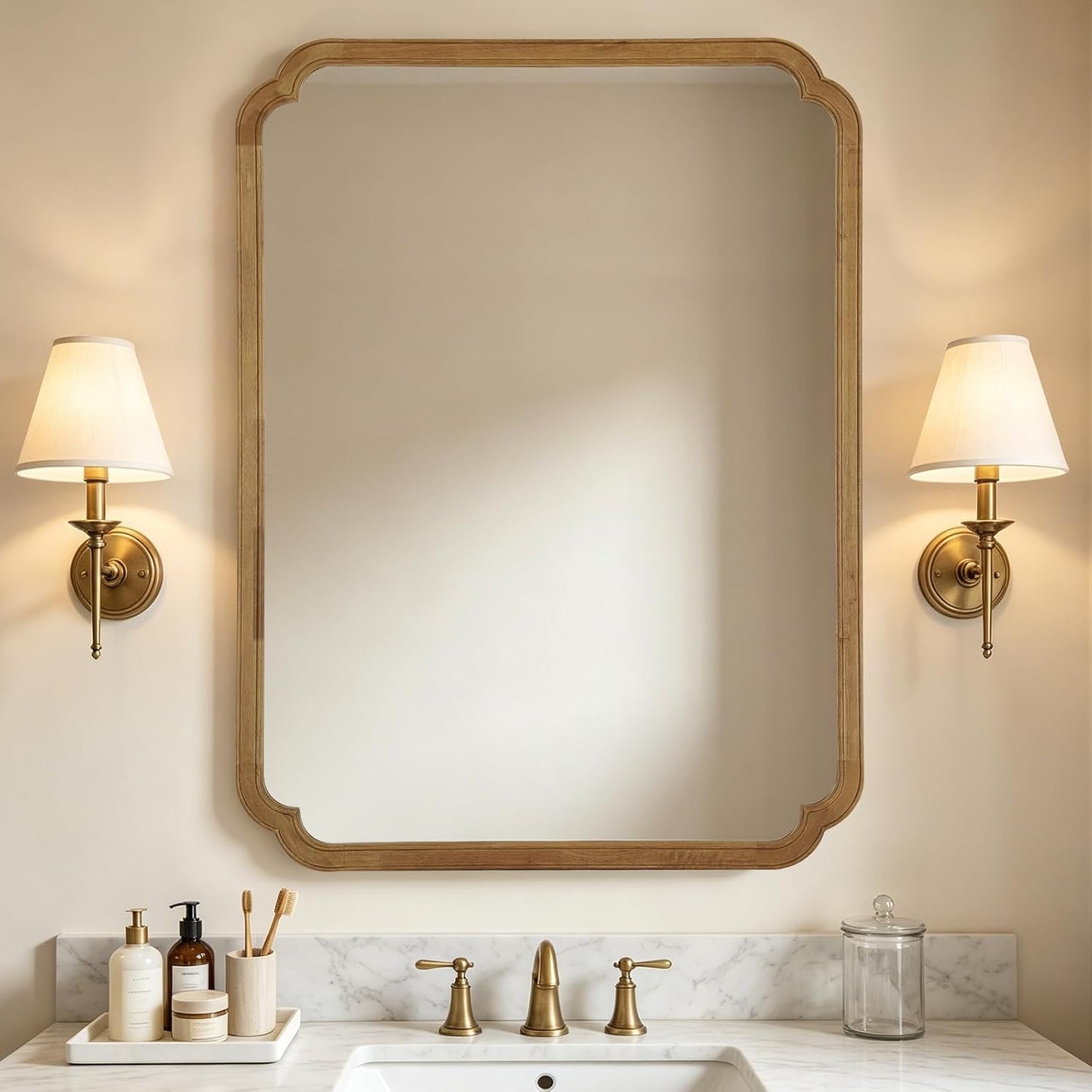 WallBeyond Full Length Mirror Wall Mounted 65"x22", Rustic Wooden Frame Floor Mirror, Large Full Body Mirror for Bedroom, Leaning or Hanging Against Wall, Natural