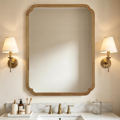 WallBeyond Full Length Mirror Wall Mounted 65"x22", Rustic Wooden Frame Floor Mirror, Large Full Body Mirror for Bedroom, Leaning or Hanging Against Wall, Natural