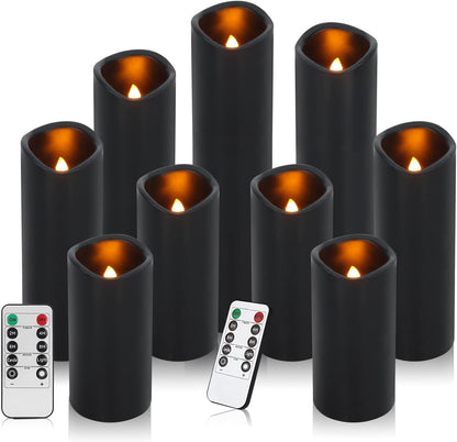 Vinkor Flameless Candles Battery Operated Candles Real Wax Pillar LED Candles with 10-Key Remote and Cycling 24 Hours Timer (Ivory Set of 12 （D: 3" x H: 4"）)