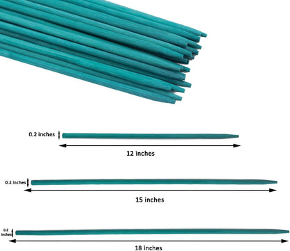 50 Pcs Plant Sticks Green Plant Stakes, Plant Support Garden Stakes for Indoor and Outdoor Plants, GAGINANG Sturdy Garden Wood Bamboo Sticks, Floral Plant Stakes for Garden Potted Plants（18 Inches）