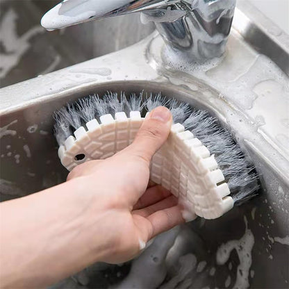 2 Pcs Without Dead Corner Multi Purpose Heavy Duty Scrub Brush, Heavy Duty Hand Held Scrub Stiff Bristle Brush, Multiple Segments are Bendable Fruit Vegetable Brush,Bathtub Tile Brush Bathroom Brush