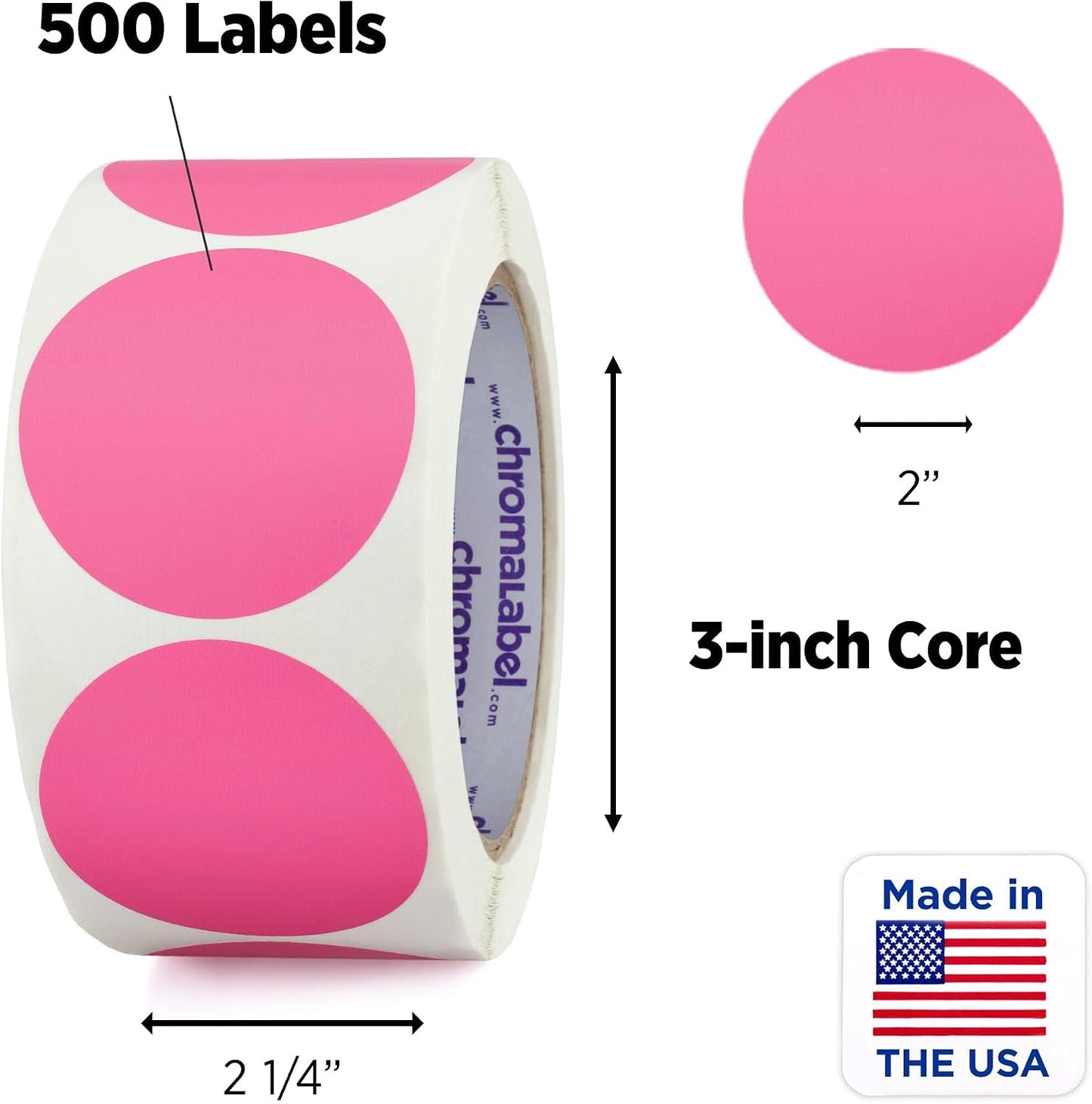 ChromaLabel 2 inch Color-Code Dot Labels | 500/Roll (Yellow)