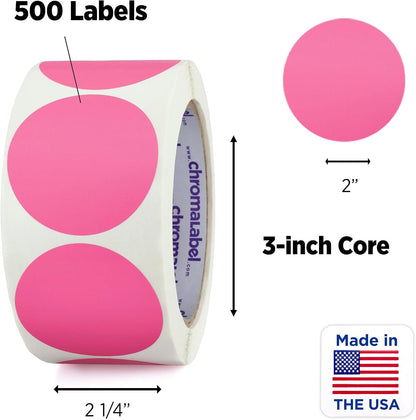ChromaLabel 2 inch Color-Code Dot Labels | 500/Roll (Yellow)